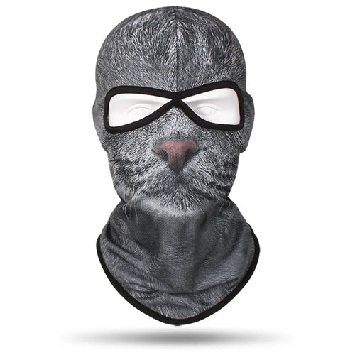 Grey Cat Face Balaclava