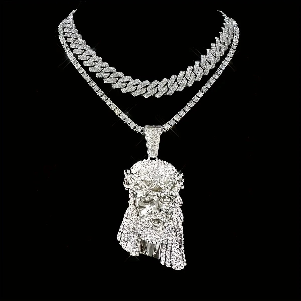 Jesus Pendant Moissanite Necklace