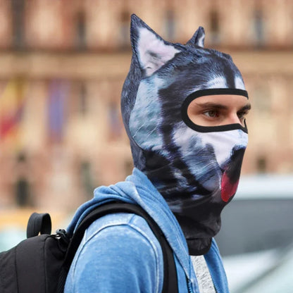 Grey Wolf Balaclava with Ears