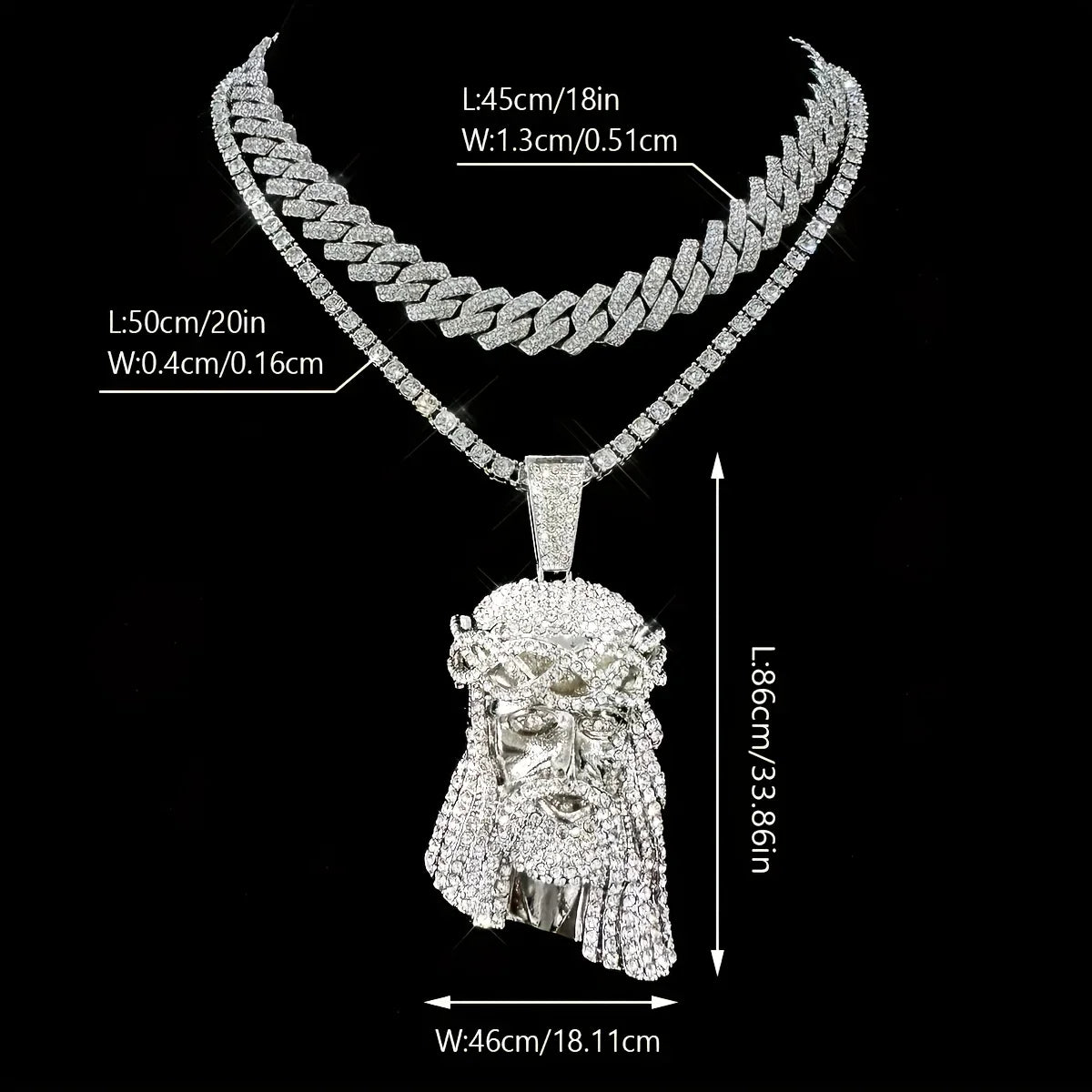 Jesus Pendant Moissanite Necklace