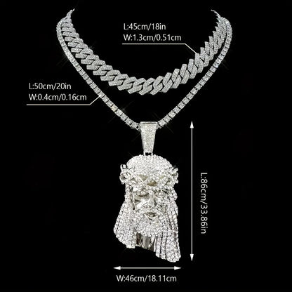 Jesus Pendant Moissanite Necklace