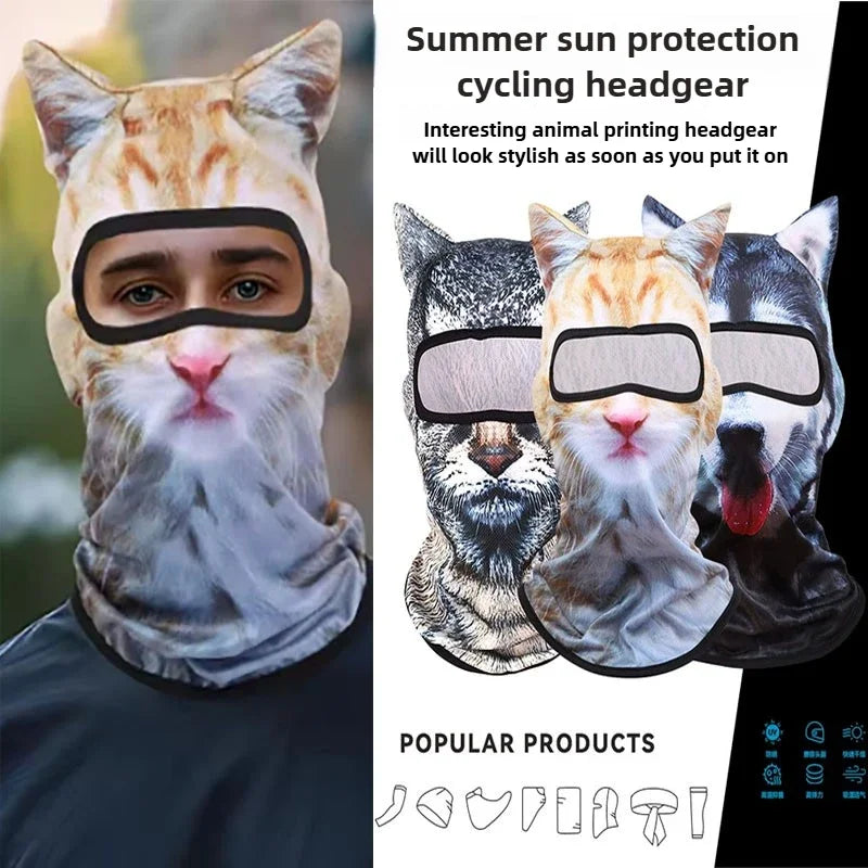 Grey Tabby Balaclava with Ears