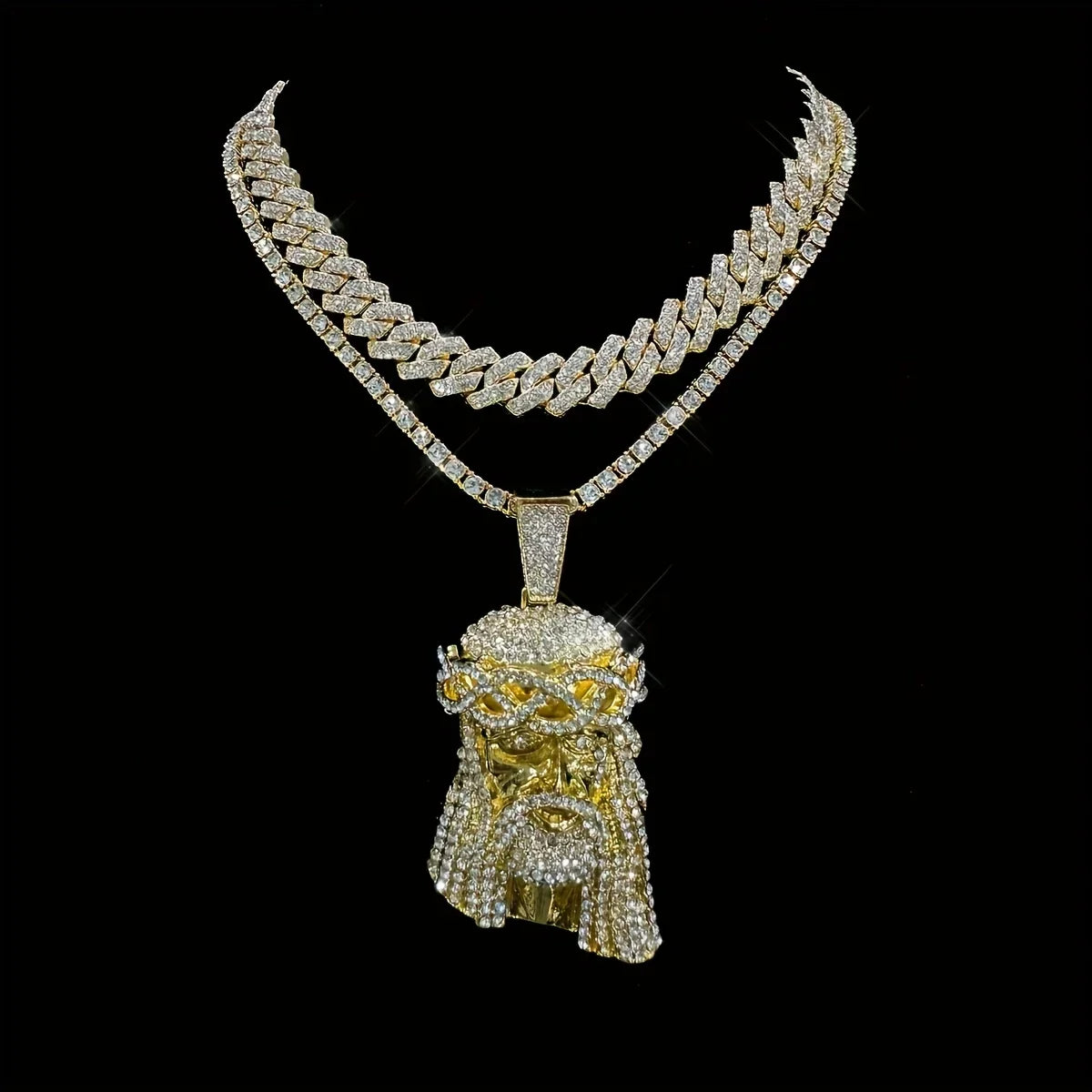 Jesus Pendant Moissanite Necklace