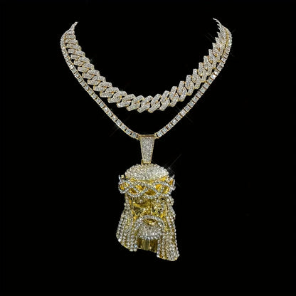 Jesus Pendant Moissanite Necklace
