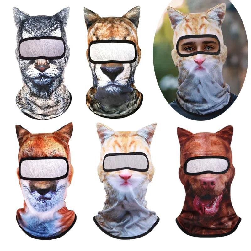 Grey Wolf Balaclava with Ears