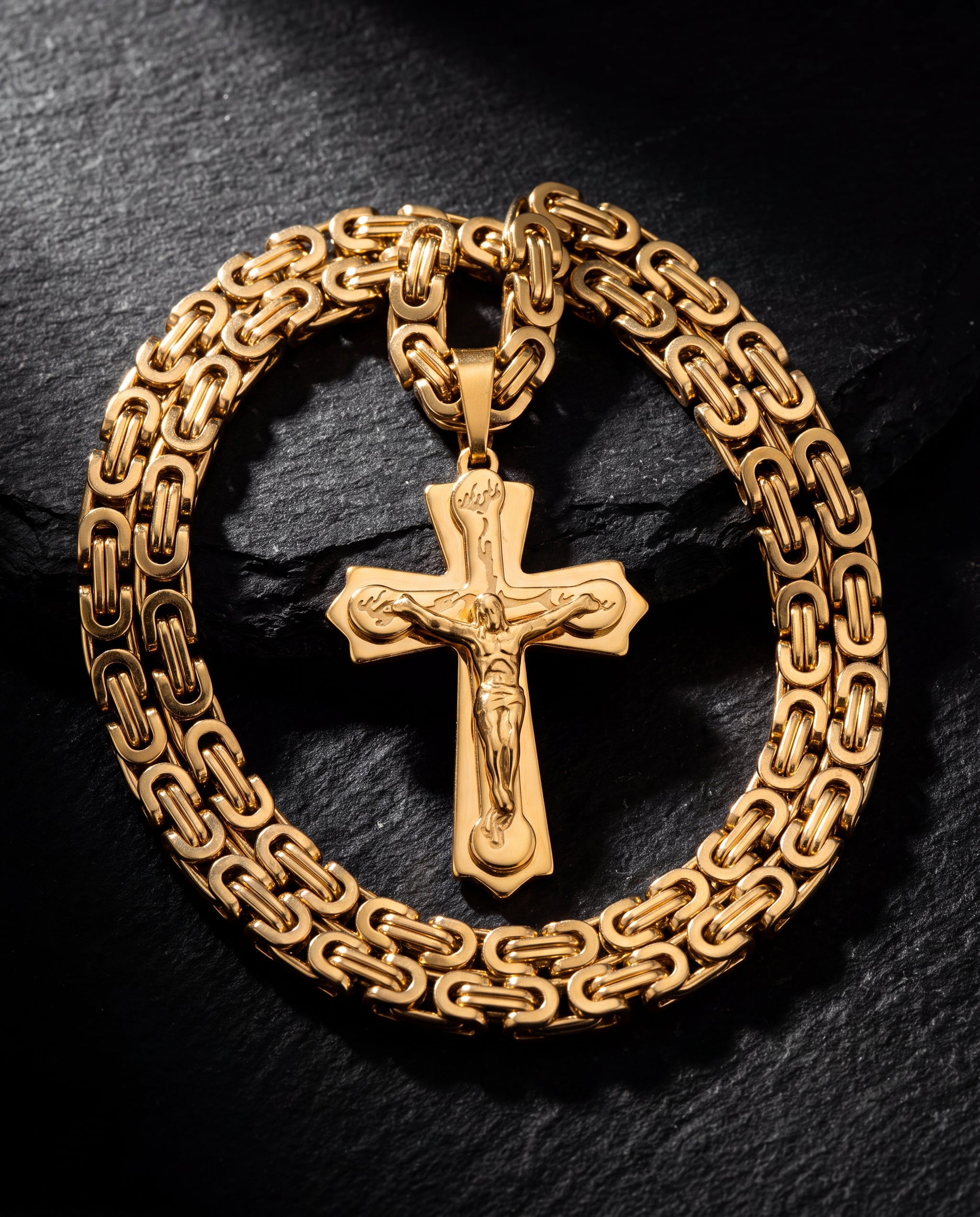 Jesus Cross Thick Chain Necklace