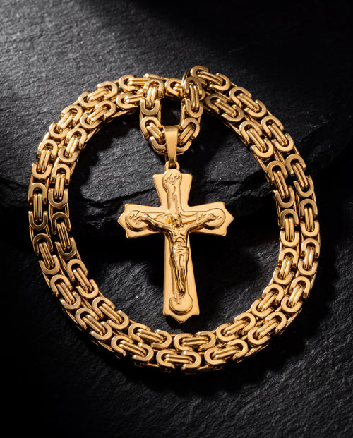 Jesus Cross Thick Chain Necklace