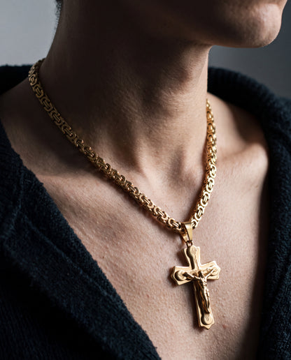 Jesus Cross Thick Chain Necklace