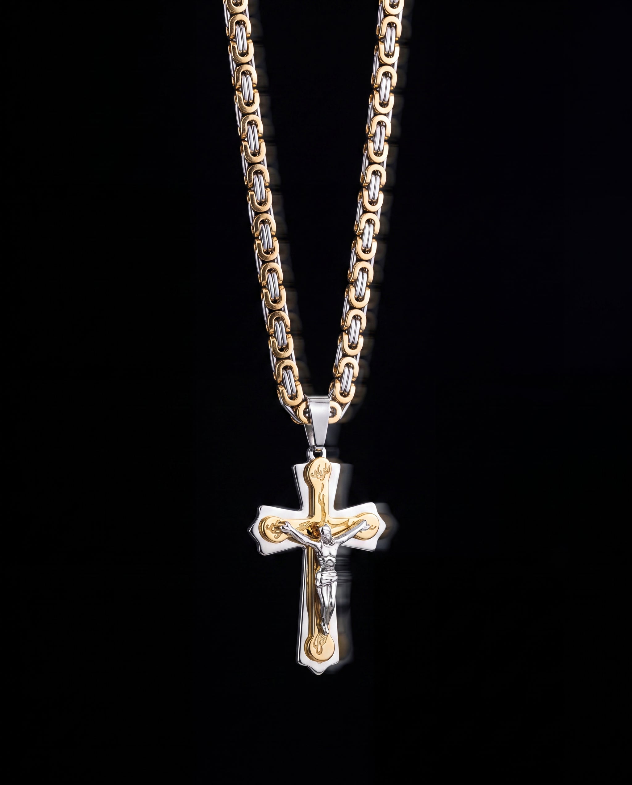 Jesus Cross Thick Chain Necklace