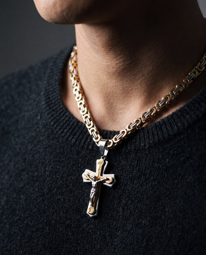 Jesus Cross Thick Chain Necklace