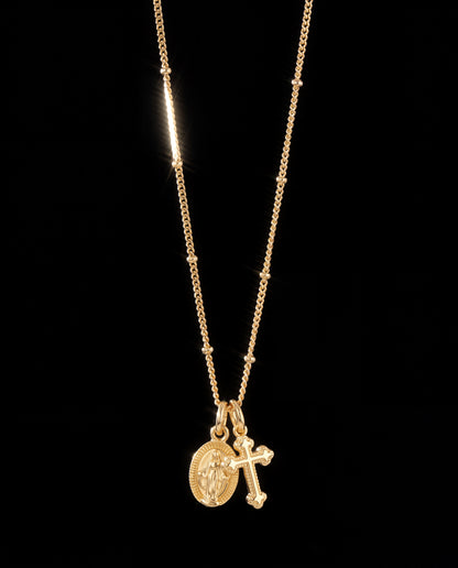 Virgin Mary Cross Pendant Necklace
