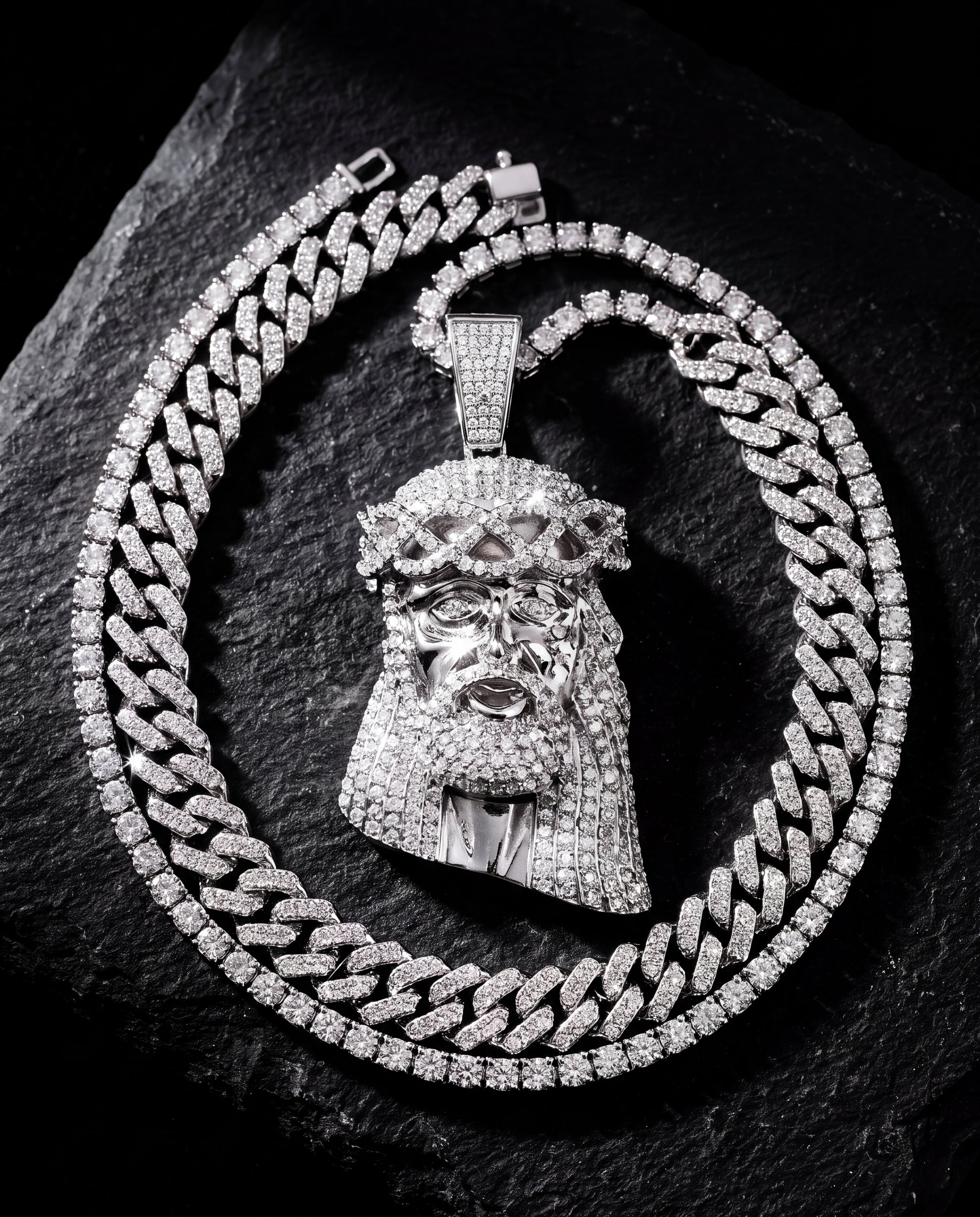 Jesus Pendant Moissanite Necklace