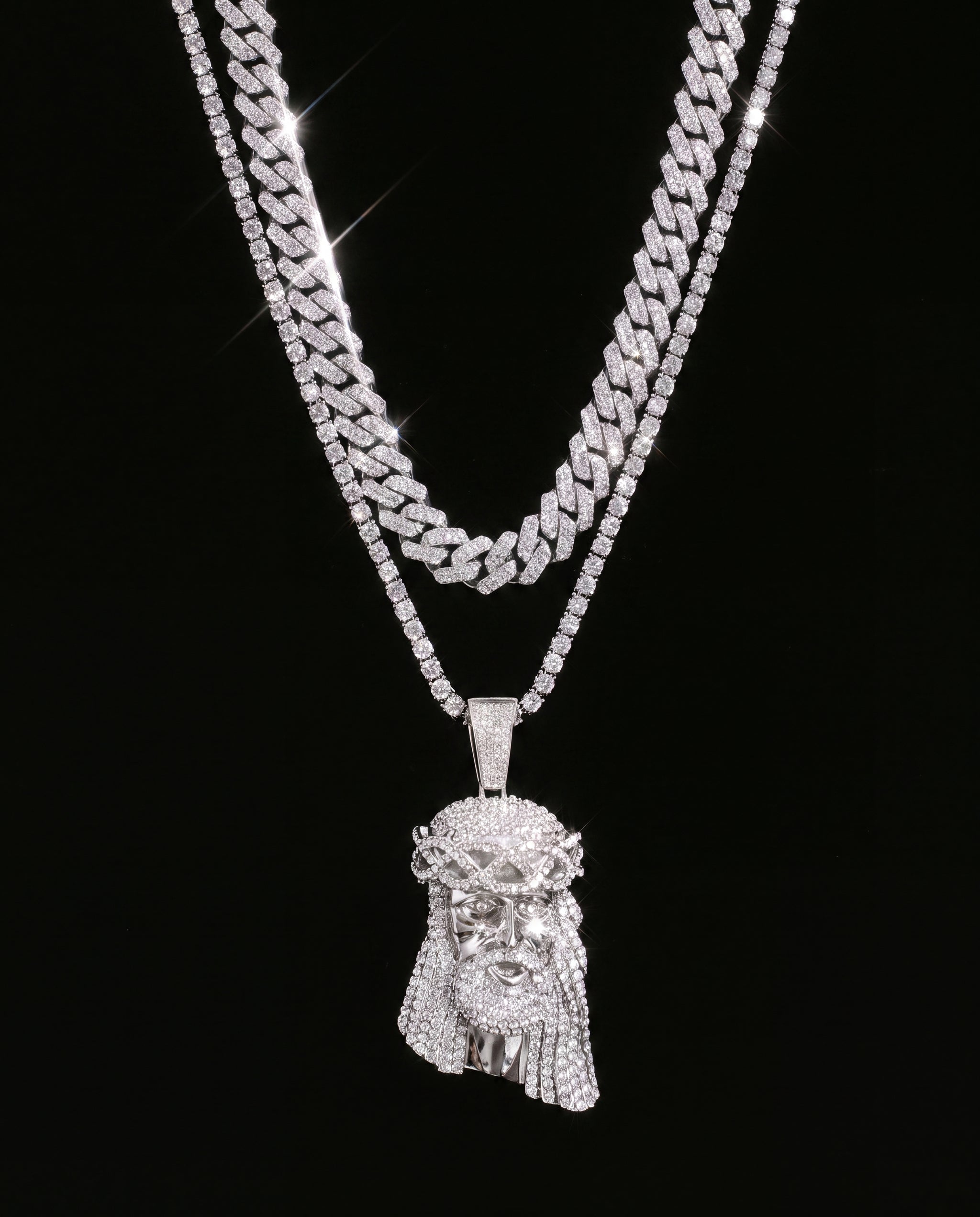 Jesus Pendant Moissanite Necklace