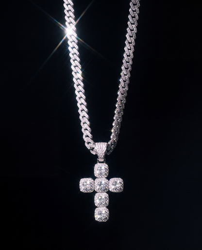 Diamond Jesus Cross Necklace Cluster