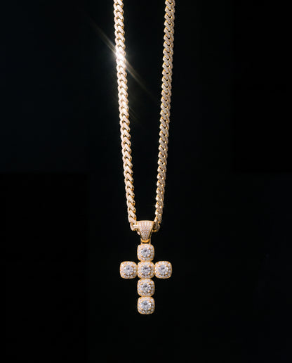 Diamond Jesus Cross Necklace Cluster